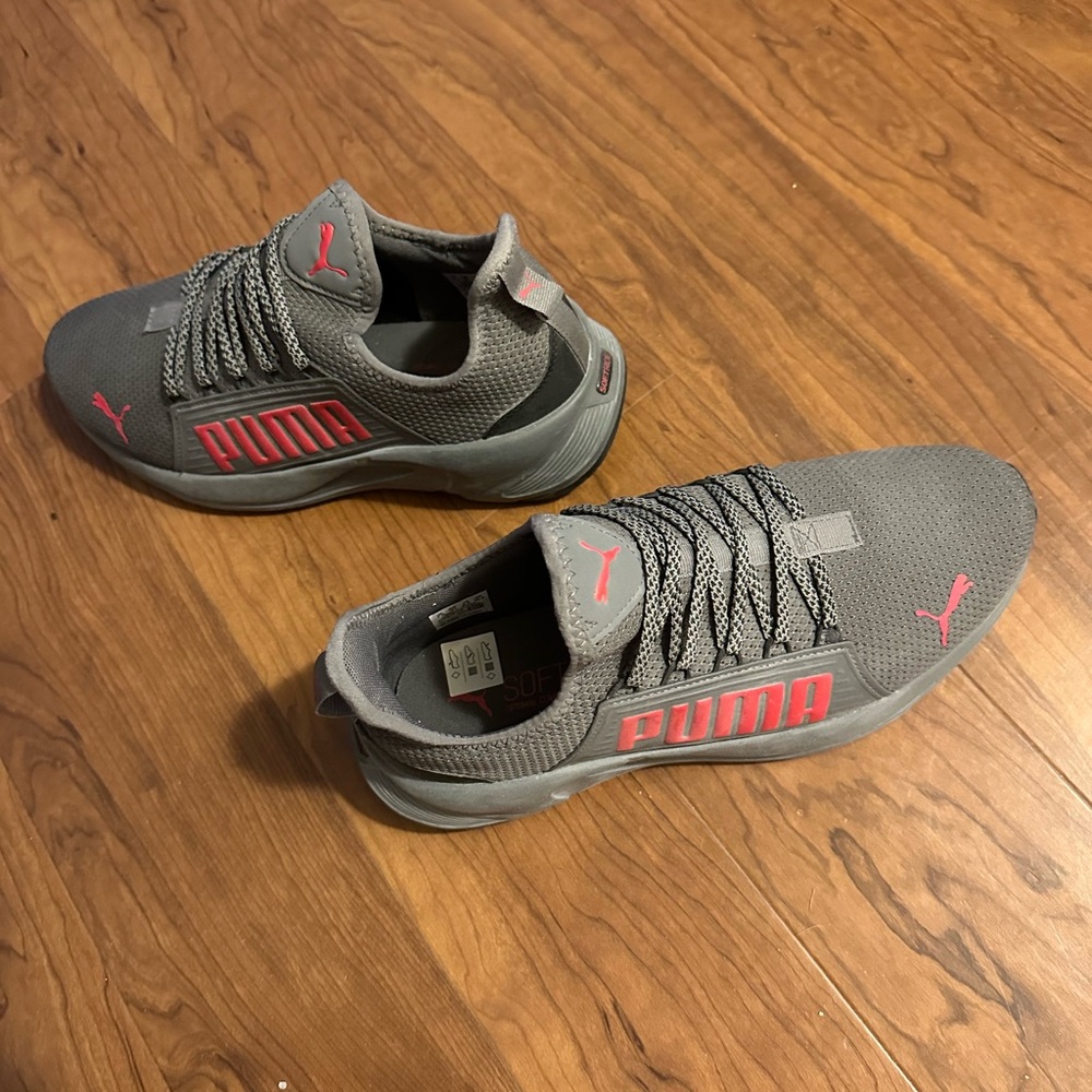Puma Charcoal and Coral Athletic Shoes